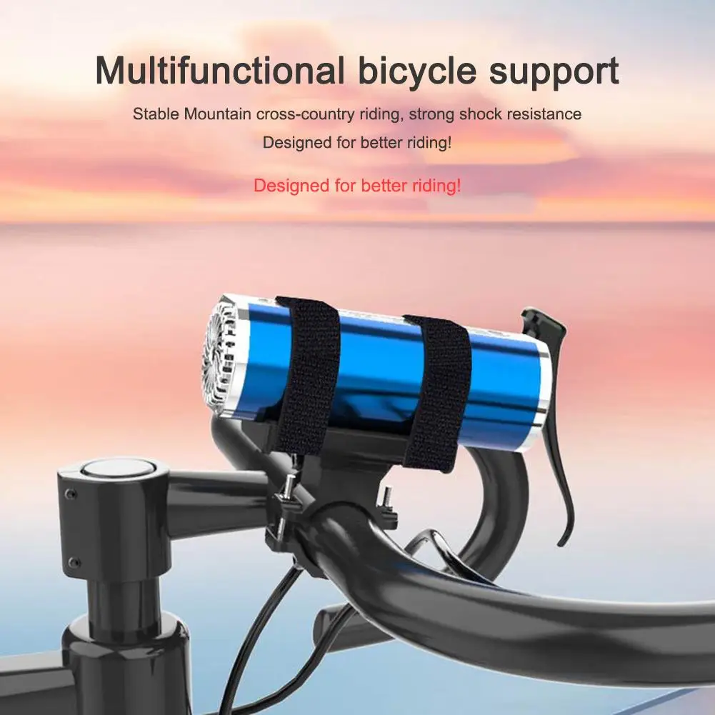 

Adjustable Bicycle Light Bracket LED Torch Flashlight Headlight Speaker Mount Holder Cycling Bike Accessories Black