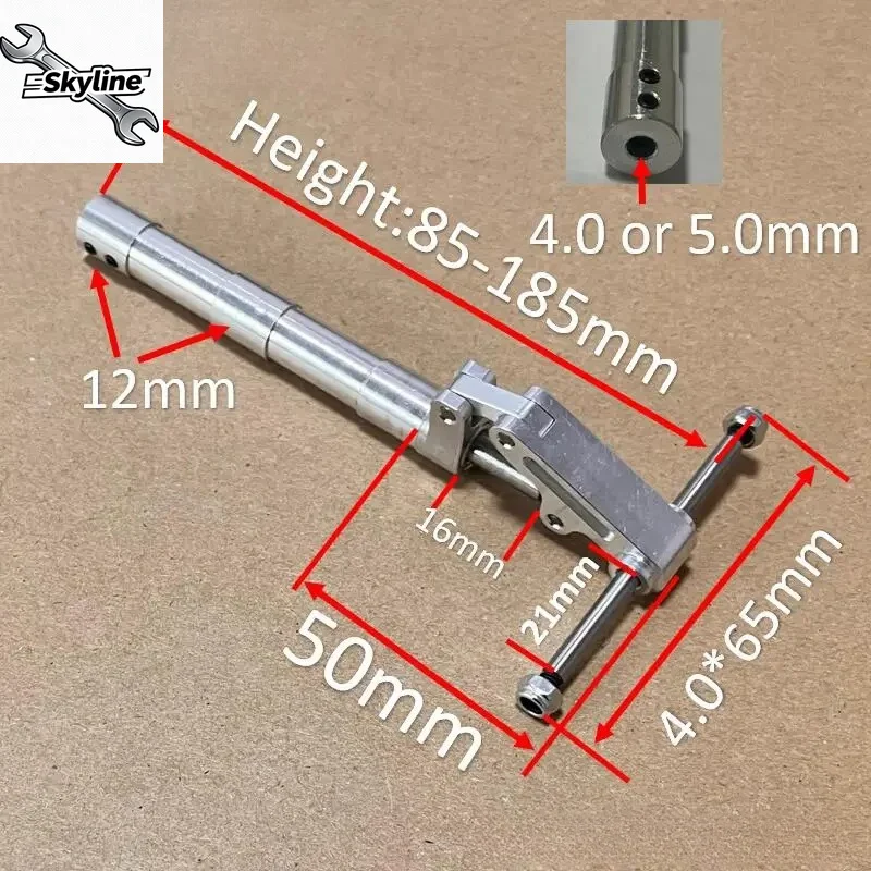 85 95mm to 175 185mm Two Wheels D4 or D5 Nose Main Damping Kneeling Side Landing Gear for 3-6kg DIY Model Jet EDF RC Plane Parts