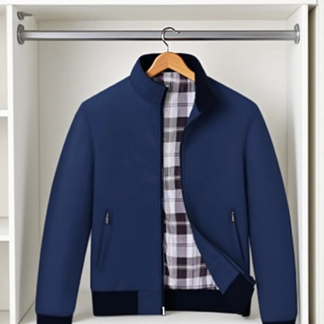 2025 Men Coat Solid Color Stand Collar Pockets Elastic Cuff Spring Jacket Zipper Fly Cardigan Great Stitching Men Jacket
