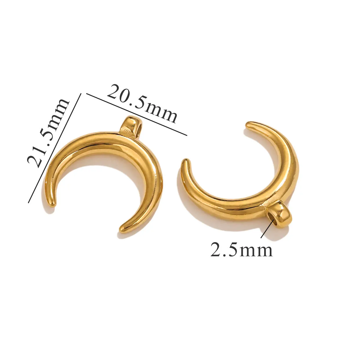 Stainless Steel Crescent Charms Moons Pendants for Sweater Chains Necklace DIY Jewelry Making Supplies Accessories