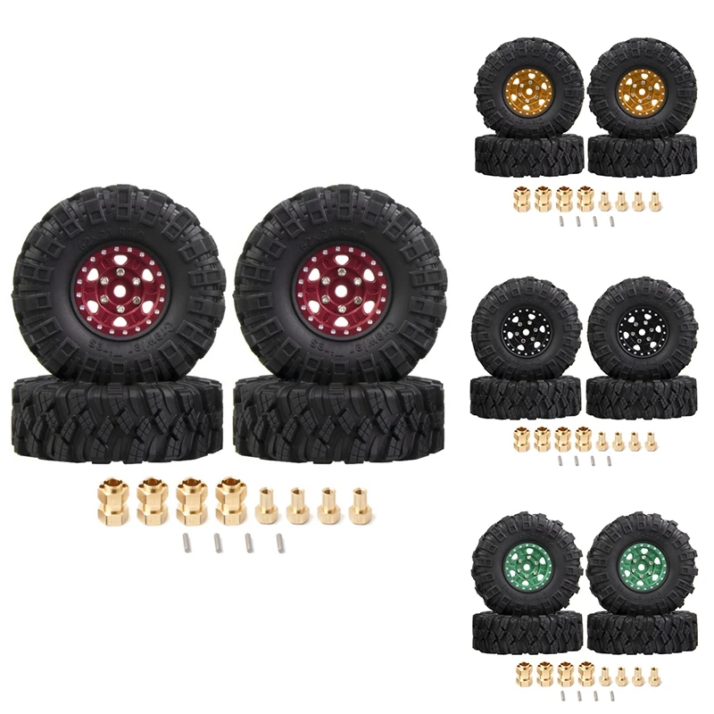 Roda verde do beadlock do metal, carro da esteira rolante do RC, SCX24 axial, AX24, TRX4M, FCX24, 62x21mm, 1 ", 18, 1, 24, 1, 4 PCes