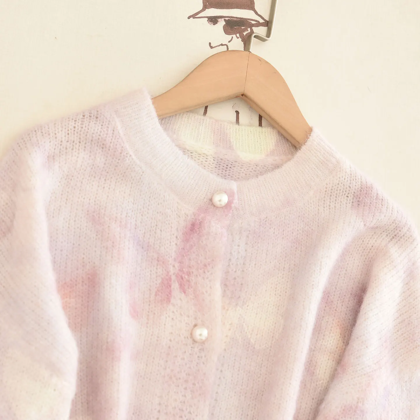 Elegant Gentle Print Gradient Flower Design Sweater Coat Long Sleeve Knitted Women's Fashion Autumn New Style Soft Style