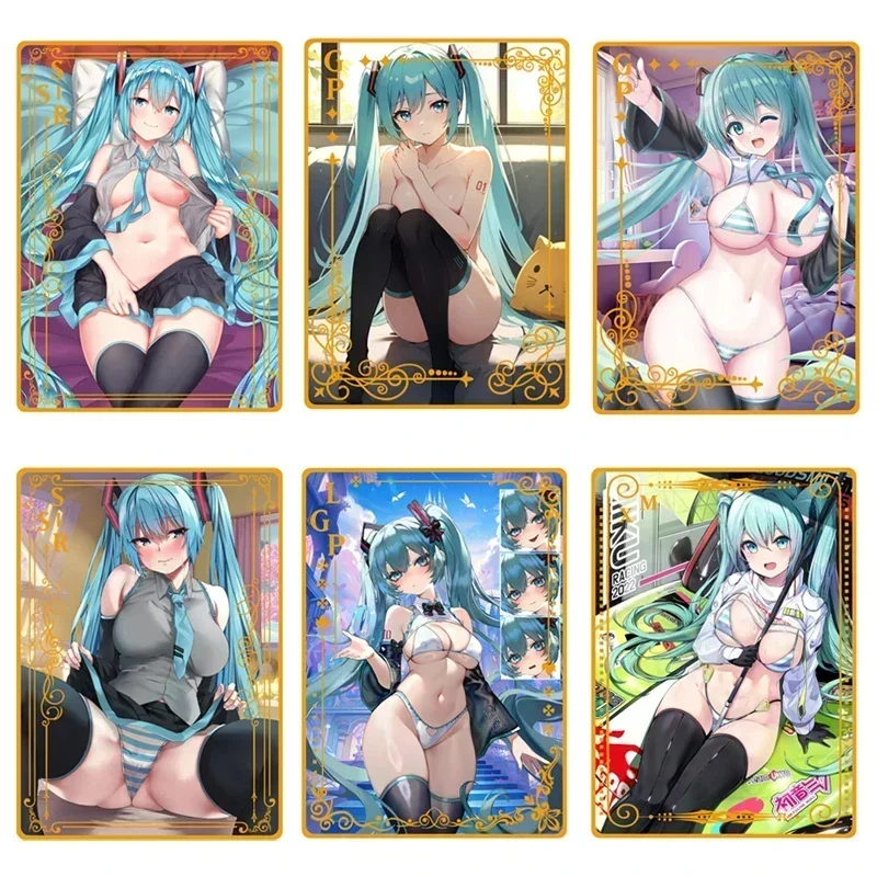 Goddess Story Metal Card All Anime Sexy Swimwear Girl Collection Card Hatsune Miku Rem Girl