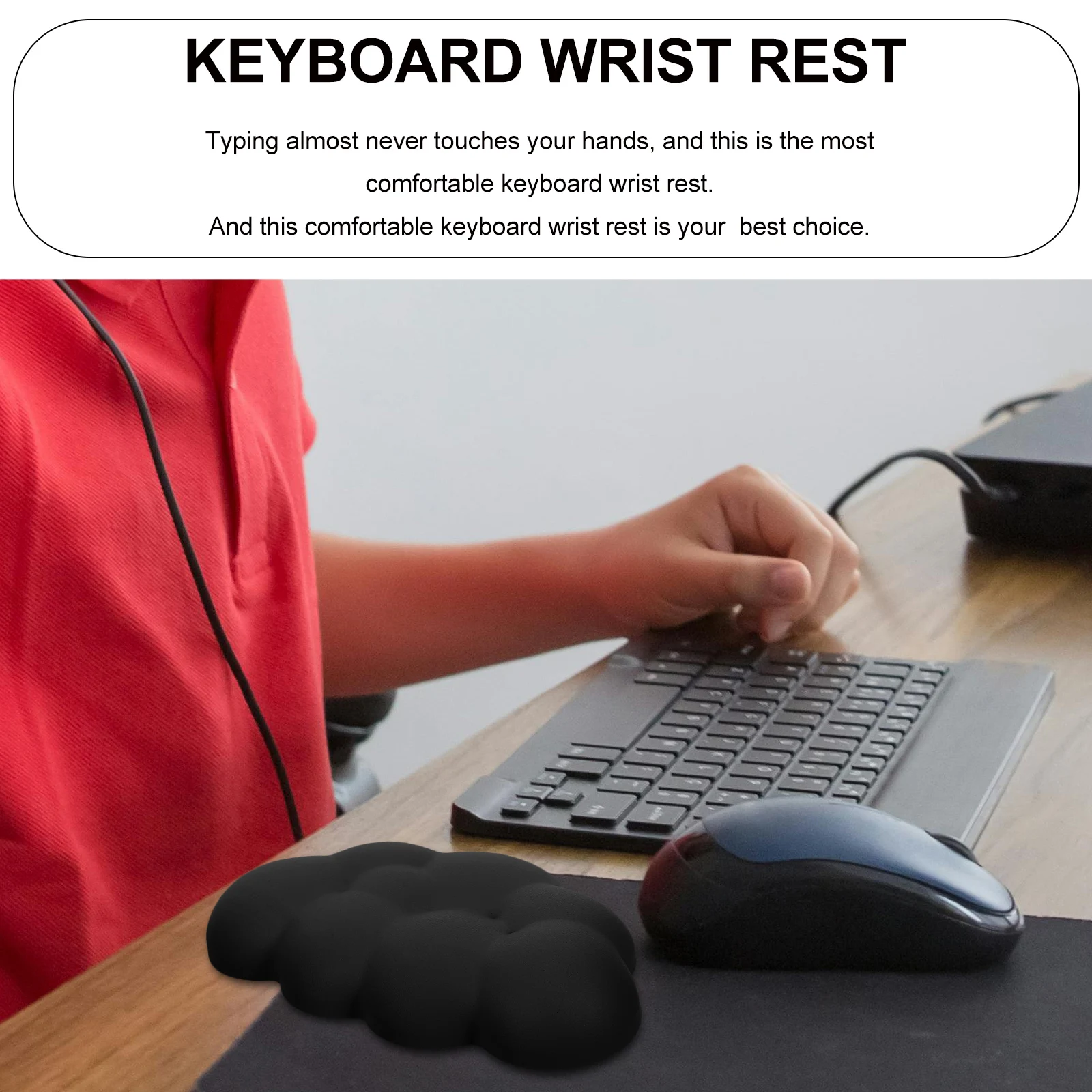 

Ergonomic Memory Wrist Rest Keyboard Hand Support Keyboard Hand Support Anti Skid Pad for Typing Gaming Computer Mouse