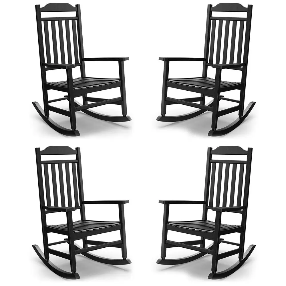 

Rocking Chair Outdoor Set of 4,Weather Resistant Poly Resin Oversized Porch Rocker,High Back Smooth Design,350lb Weight Capacit