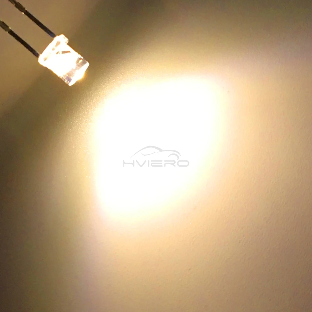 3mm 2pins 100Pcs F3 Flat White Red Yellow Blue Green Pink Diode Led Wide Angle Light Emitting Diodes Lamp Ultra Bright LED Bulbs