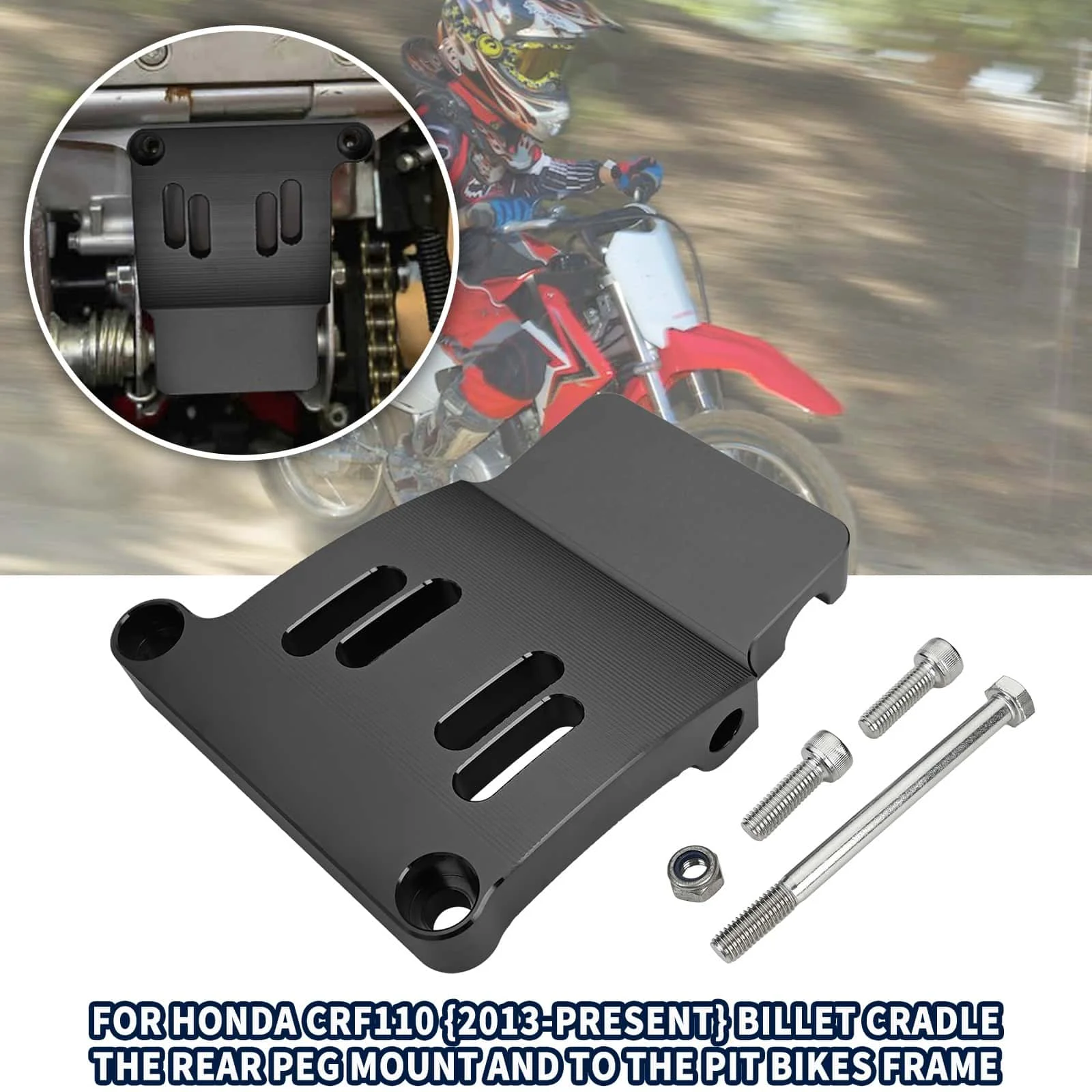 For Honda CRF110 2013-2024 Cradle Rear Peg Mount Pit Bikes Frame