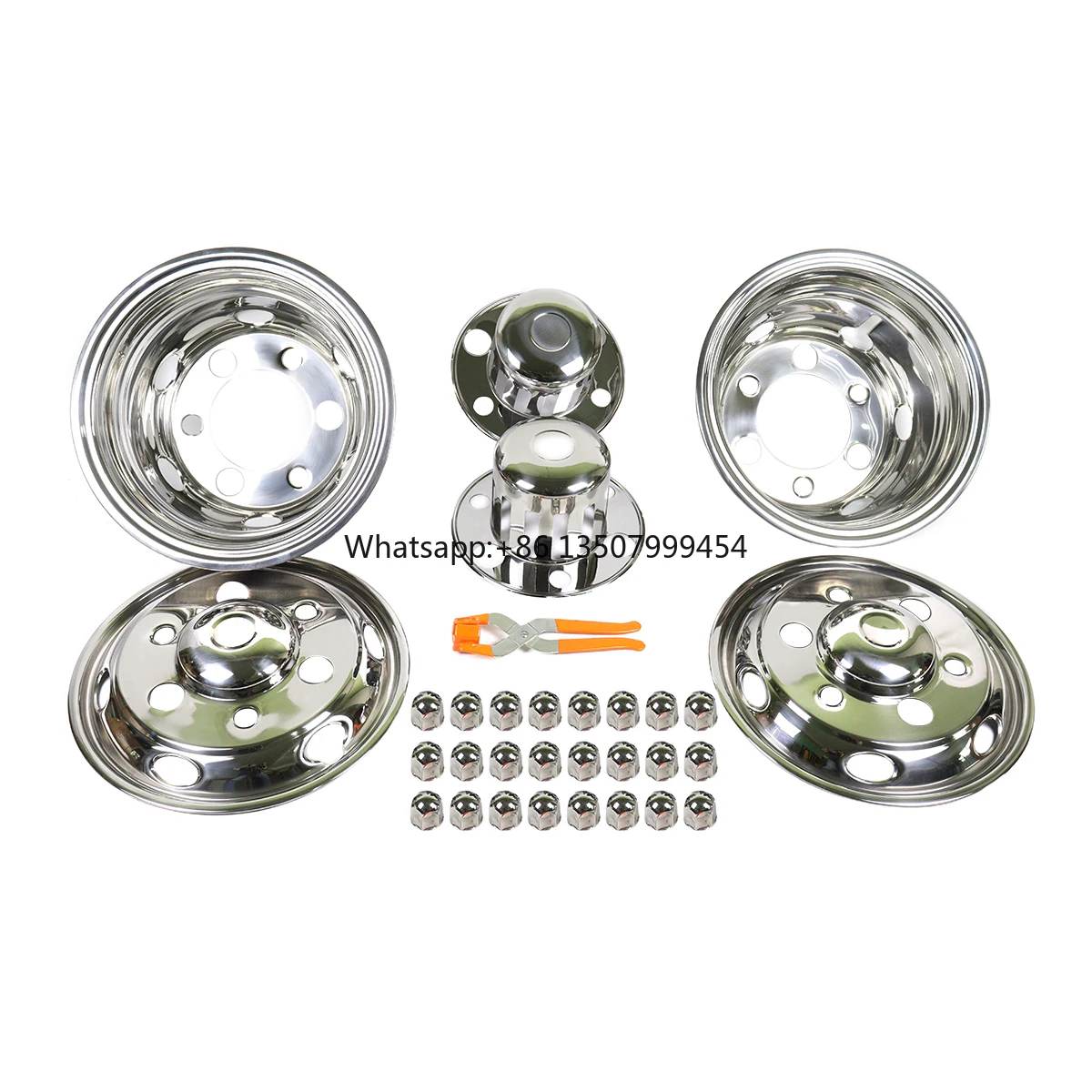 Pickup and Truck Universal 17.5 '' 6 Holes Stainless Steel Wheel Hub Trim Cover for