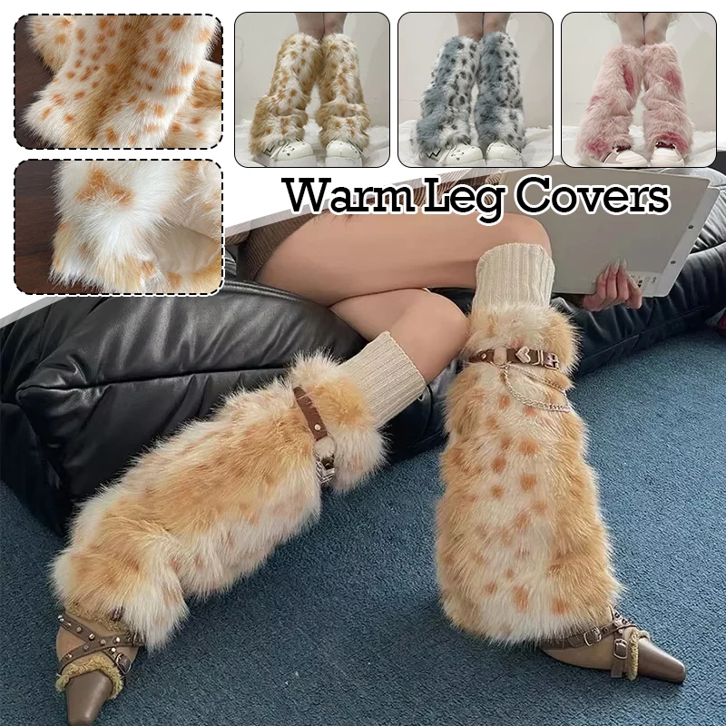 Leg Warmers Warm In Winter Cosplay Woman Gothic Leopard Print Spicy Girl Y2k Harajuku Leg Warmers Warm Thermal Long Socks