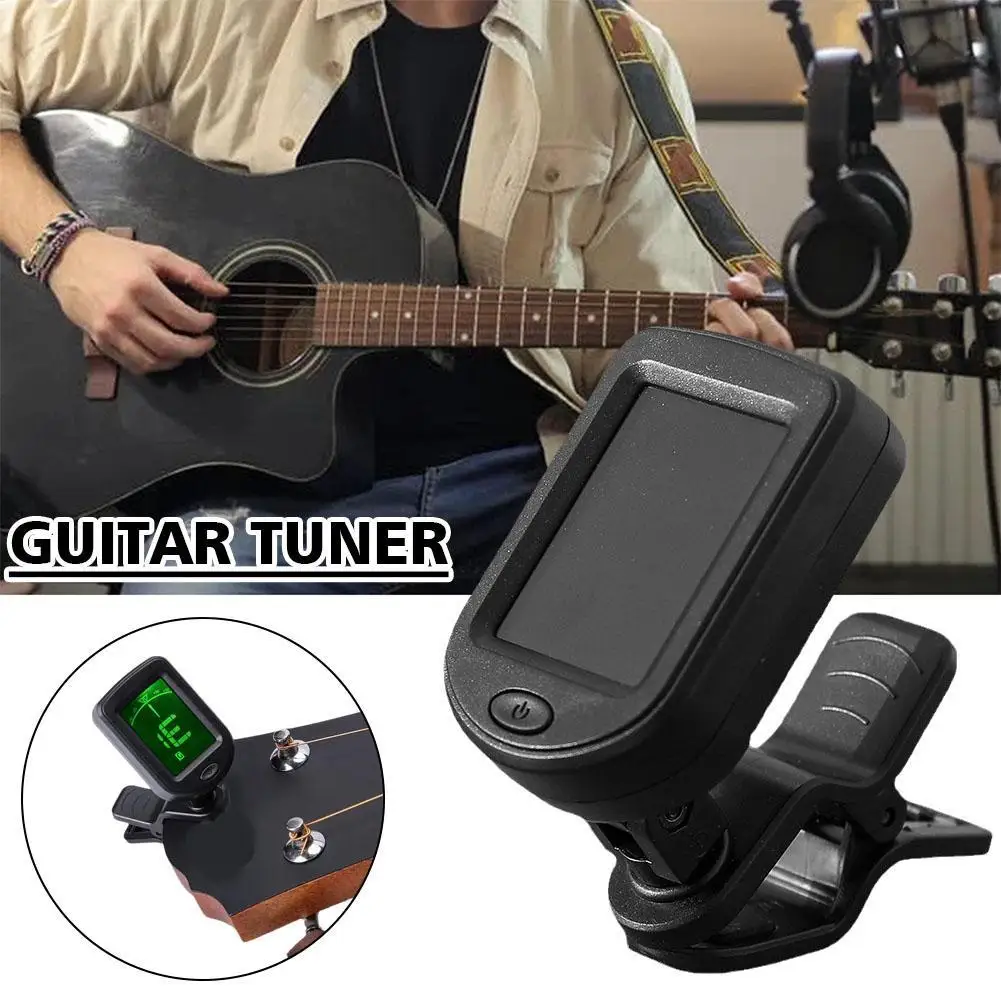 Universal Guitar Tuner Rotatable Clip-on Tuner LCD Display Tuner For Chromatic Acoustic Guitar Bass Ukulele Guitar Accessories