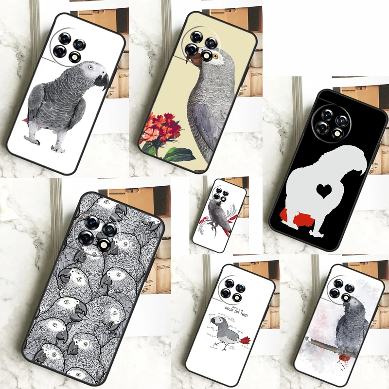 African Grey Parrot Case For OnePlus 11 12 12R 9 10 Pro 10R 9R 8T 10T Nord CE 2 3 Lite 2T N10 N20 N30 CE4 Cover