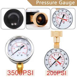 3500/200 PSI Pressure Gauge Dial Digital Pressure 0-14 Bar Vacuum Manometer 3/4 NPT for Water Pump Air Gas Water Fuel Liquid