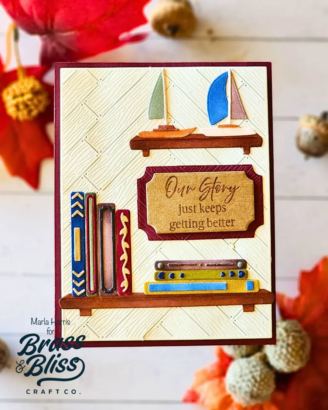 Fall Florals Market Bookshelf Metal Cutting Dies Clear Stamps for DIY Scrapbook Embossed Handcraft Card Craft Template 2025 New