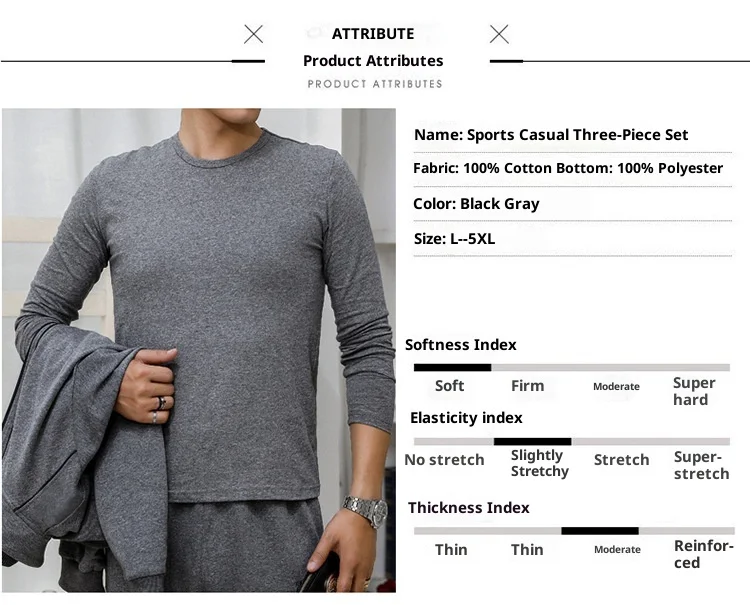 3-teiliger Herren-Sportanzug mit Kragenreißverschluss für Frühling und Herbst, langärmelige Hose, lässiger Sportanzug, Herren-Sporthemd-Set – Detail 7