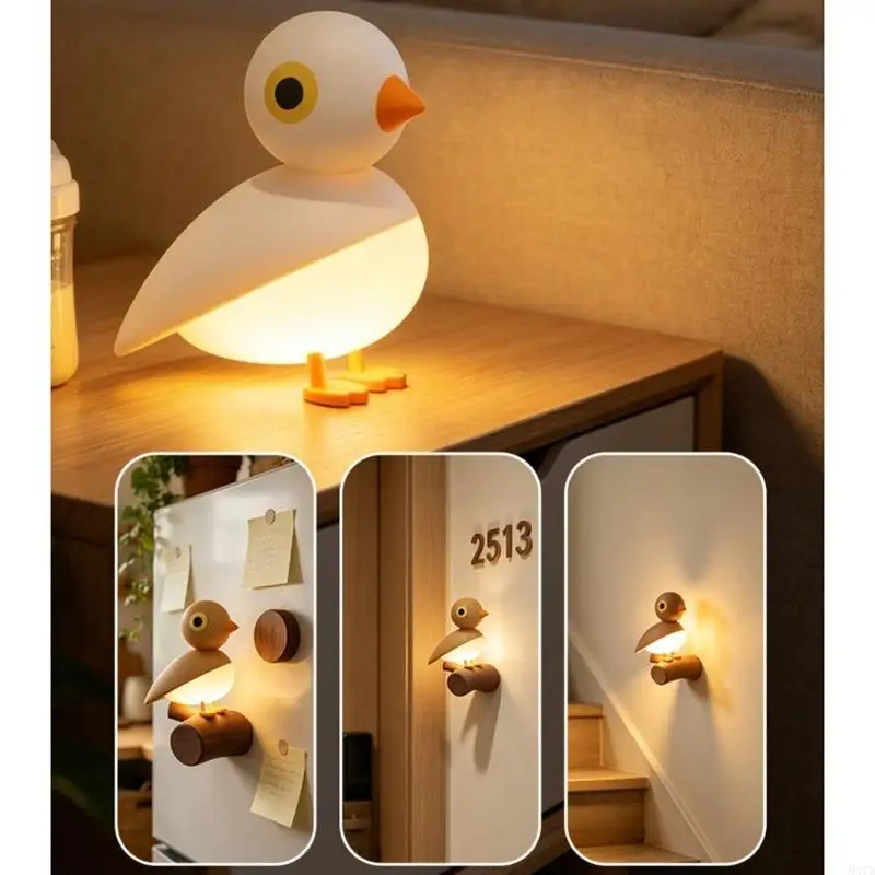 

Night Lamp With Motion Rechargeable Bird Light Base Wall Lights For Bedroom Nursery M4YD