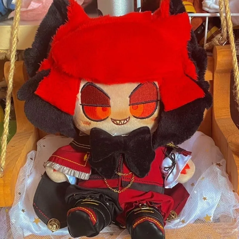 

Stuffed 20cm Anime Hazbin Hotel Alastor Plush Dress Up Cotton Doll Cartoon Fans Collection Gift Children Adults Cute Toy Cosplay