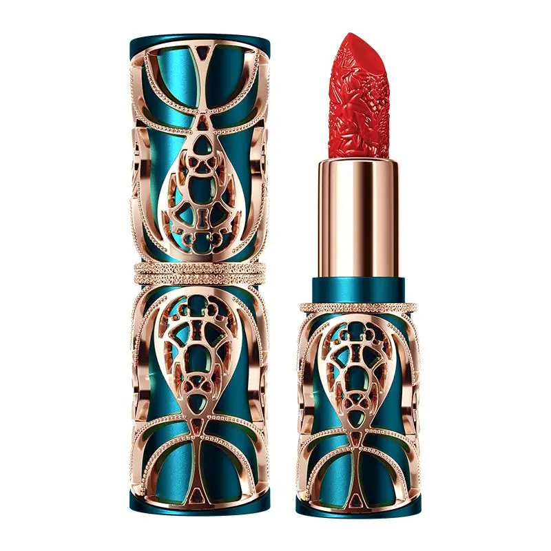 Chinoiserie Carving Lipstick Waterproof Long Lasting Women Velvet Lip Glaze Sexy Women Lip Tint Mud Cosmetics For Gifts