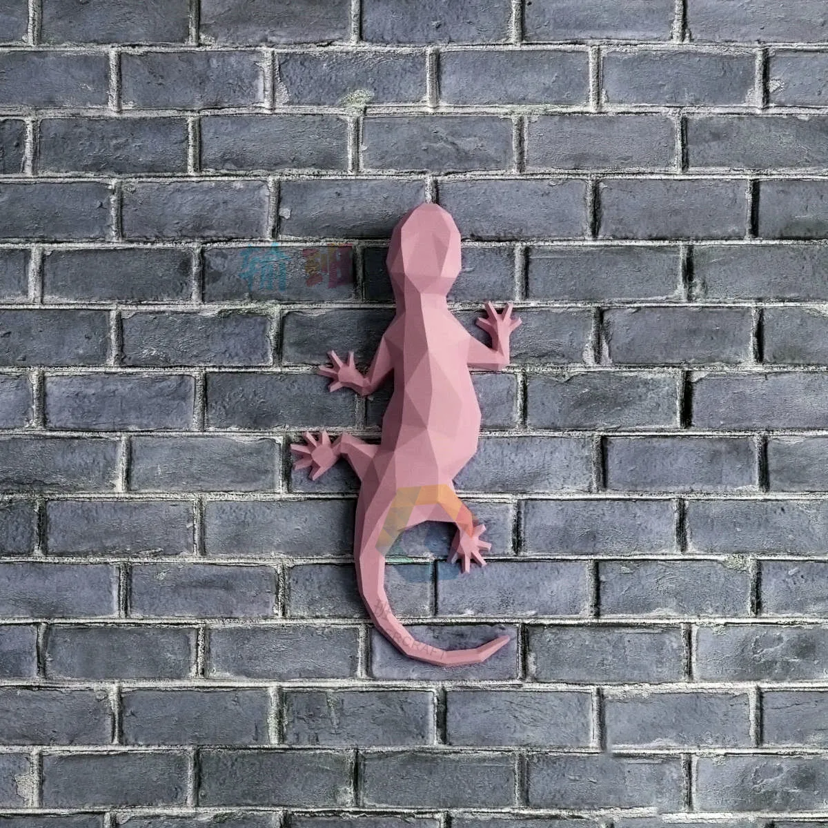 Gecko hadiah puzzle stereoskopik, ornamen teras Origami 3D DIY ruang tamu kerajinan kertas dekorasi dinding rumah Model kertas