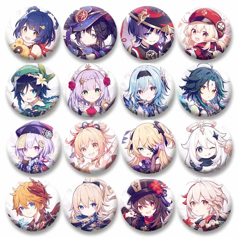 

Game Anime Genshin Impact Soft Tinplate Brooch Fatui Ganyu Qiqi Venti Cartoon Cosplay Badge Pin Hat Clothing Accessories Prop