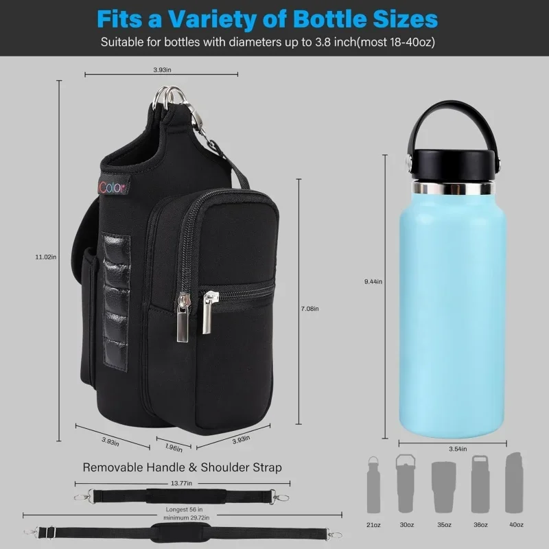 Tactical Magnetic Water Bottle Pack Fitness Carrying Bag Storage Packet Gym Crossbody Phone Pouch for Travel Sork Sports Fishing