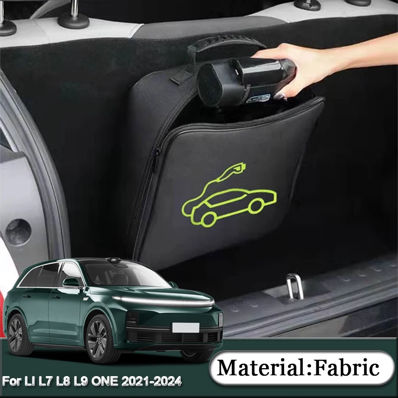 

For LI L7 L8 L9 ONE 2021-2023 2024 Car Charging Cable Storage Bag Charger Plugs EV Sockets Equipment Organizer Bag Waterproof