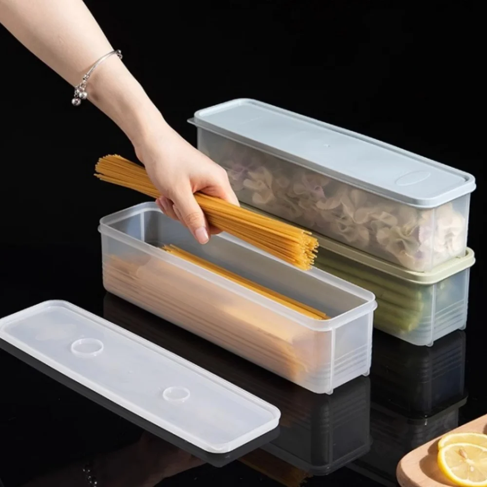 2pcs/set Food-Grade Sealed Crisper Box with Lid - Rectangular Refrigerator Storage Container for Onions, Coriander, Noodles, and