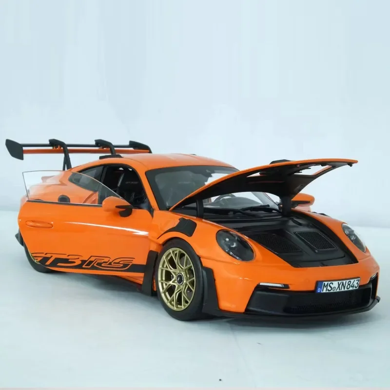 1:18 NOREV 2022 Porsche 911 992 GT3 RS full open alloy press shaft miniature model, adult decoration, boy toy, children's gift