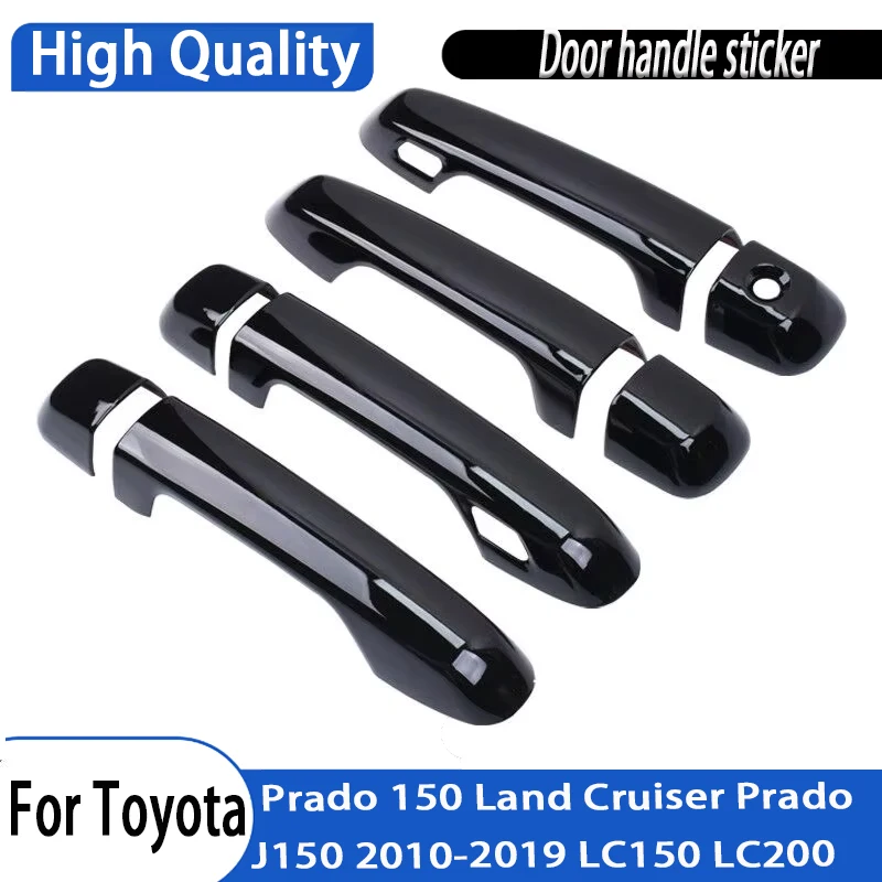 Glossy Black Car Door Handle Cover Styling Accessories For Toyota Prado 150 Land Cruiser Prado J150 2010-2019 LC150 LC200