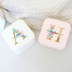 Caja de joyería personalizada para niñas, estuche de joyería de viaje con nombre, Idea de regalo para Navidad y vacaciones