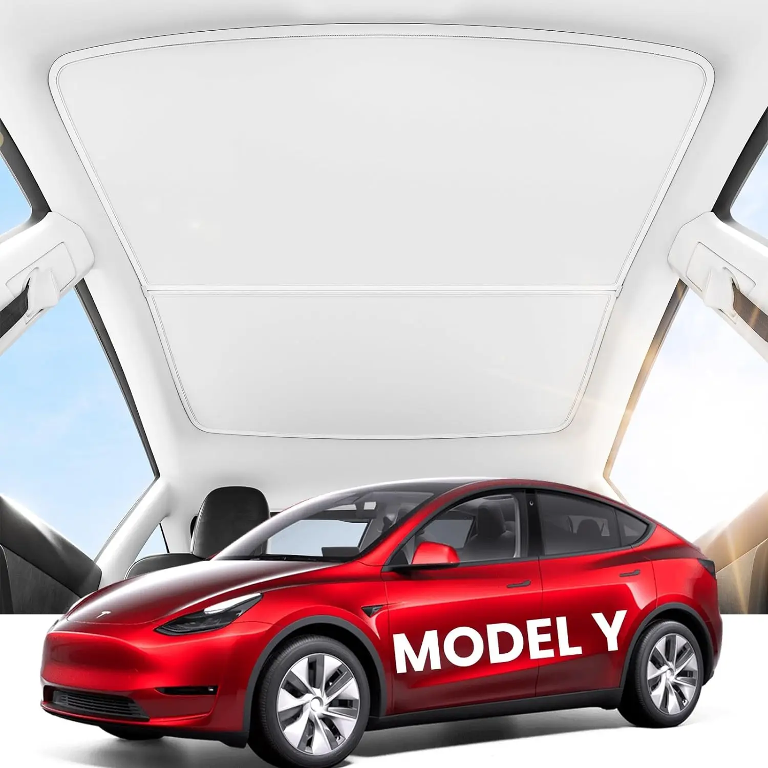 

Солнцезащитный козырек для Tesla Model Y 2024-2020, дизайн без провисания, солнцезащитный козырек для Tesla Model Y, аксессуары 2024-2020, белый