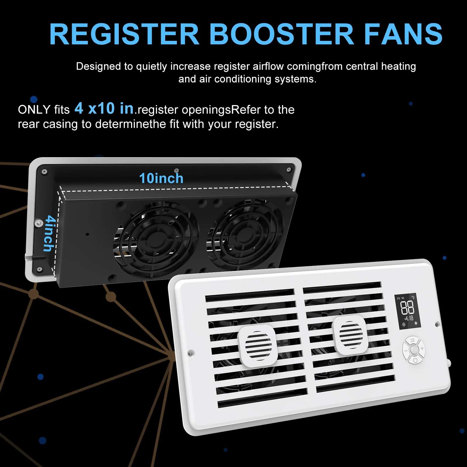Household Smart Silent with Aromatherapy Duct Booster Fan 1-10 Speed Wind Speed Adjustment