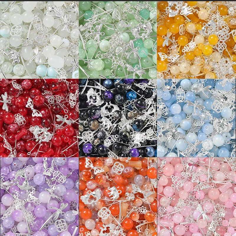 

30-50G/Batch Mixed Glass Bead Metal Pendant Interval Bead Jewelry Accessories DIY Bracelet Necklace Earring Jewelry Making