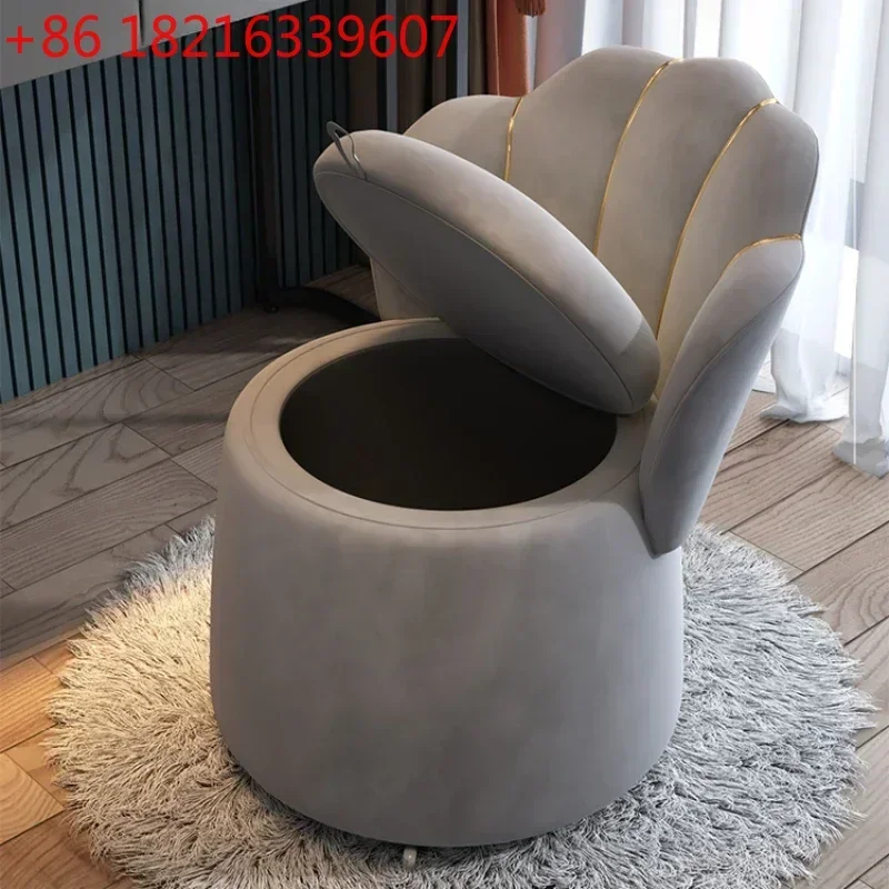 YAO Contemporary Storage Ottoman with Mobile Pulley for Bedroom Hallway Modern Makeup Chair with Backrest and Shoe Bench for Bed