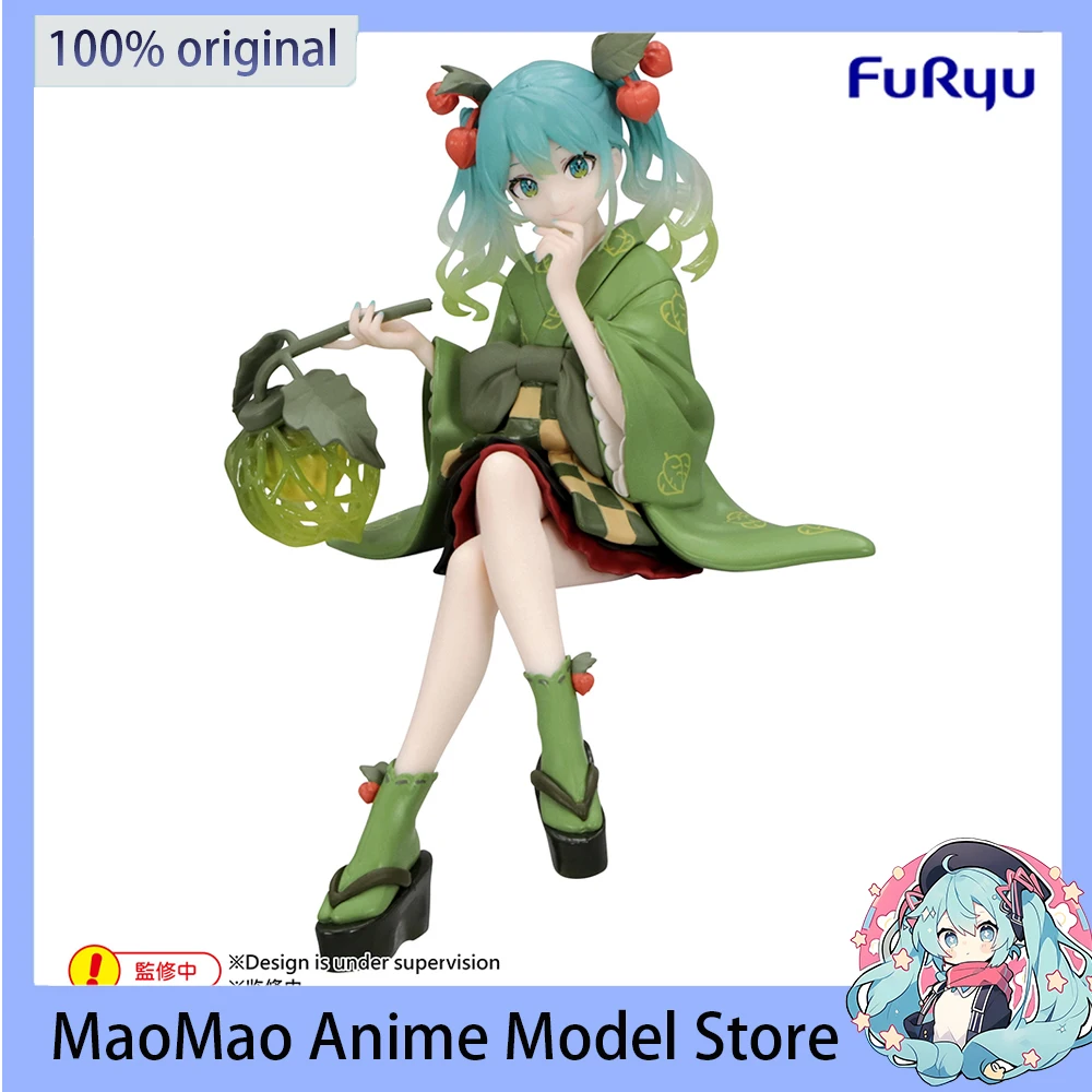 フリュー製ヌードルストッパーフィギュア-初音ミク（花の妖精-冬の桜-グリーンカラー版）-アクションフィギュア-pvcモデルおもちゃ
