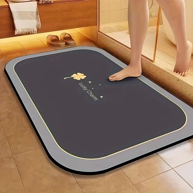 1 PC Quick Bathroom Mat Bathtub Rug Mat Non-slip Absorbent Diatomaceous Earth Floor Rug Shower Entrance Bathroom Rug Carpet Home