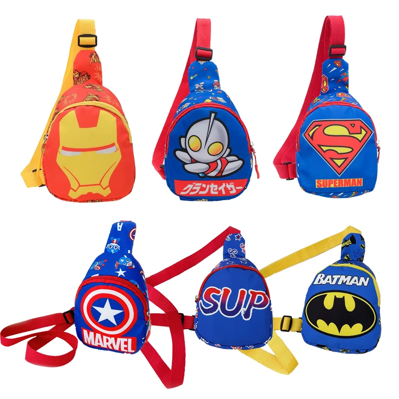 Marvel Figure Chest Bag Cartoon Spiderman Iron Man Baby Boy Girl Mini Outdoor borse a tracolla piccole borse per regali giocattolo per bambini