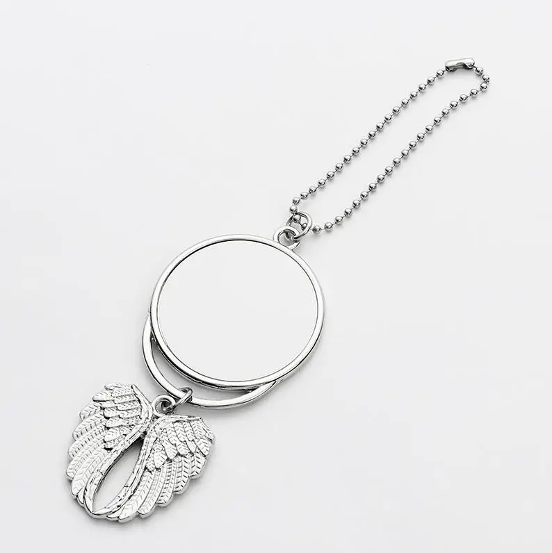 Christmas Decorations Ups Sublimation Wings Keychains Pendants Blanks Car Pendant Angel Wing Mirror Hanging Charm Ornaments ni11