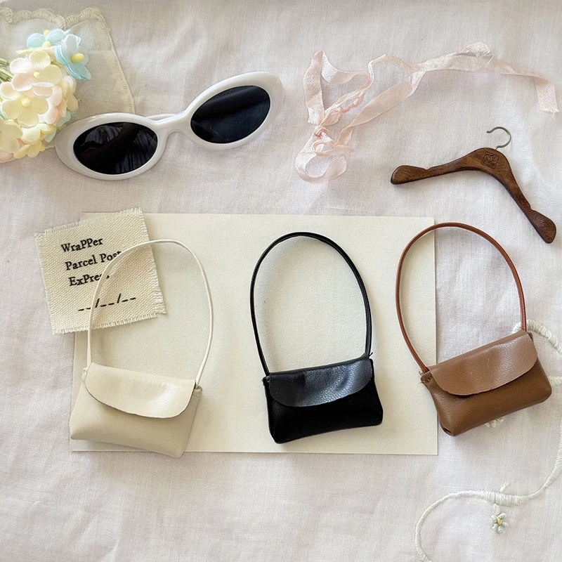 Nouveau 15-17cm poupée sac à main dame PU cuir sac à main maison de poupée décoration semblant jouer jouet