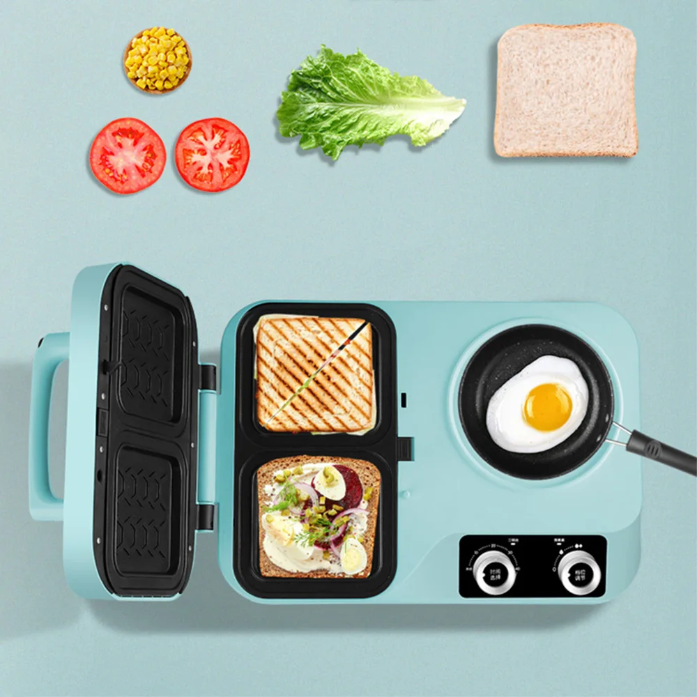 2025 New Multifunctional Waffle Maker Breakfast Machine Sandwich Maker Small Household Waffle Toast Bread Making Machine
