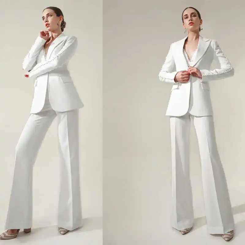 

Элегантный женский пиджак с жемчугом, костюмы по индивидуальному заказу, облегающие костюмы из трех предметов, банкетные вечерние платья, комплекты курток, женское деловое официальное пальто