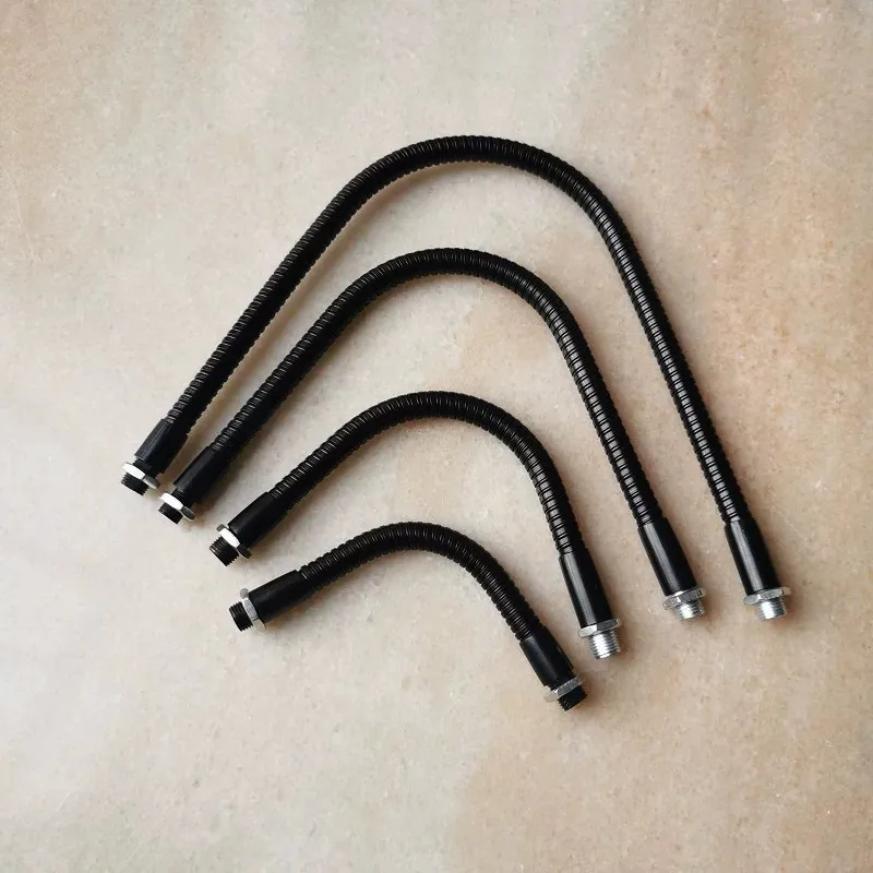 M10 Male Screw +female Thread Positioning Soft Light Metal Flexible Bentable Conduit Black Gooseneck Hose Serpentine Tube DIY