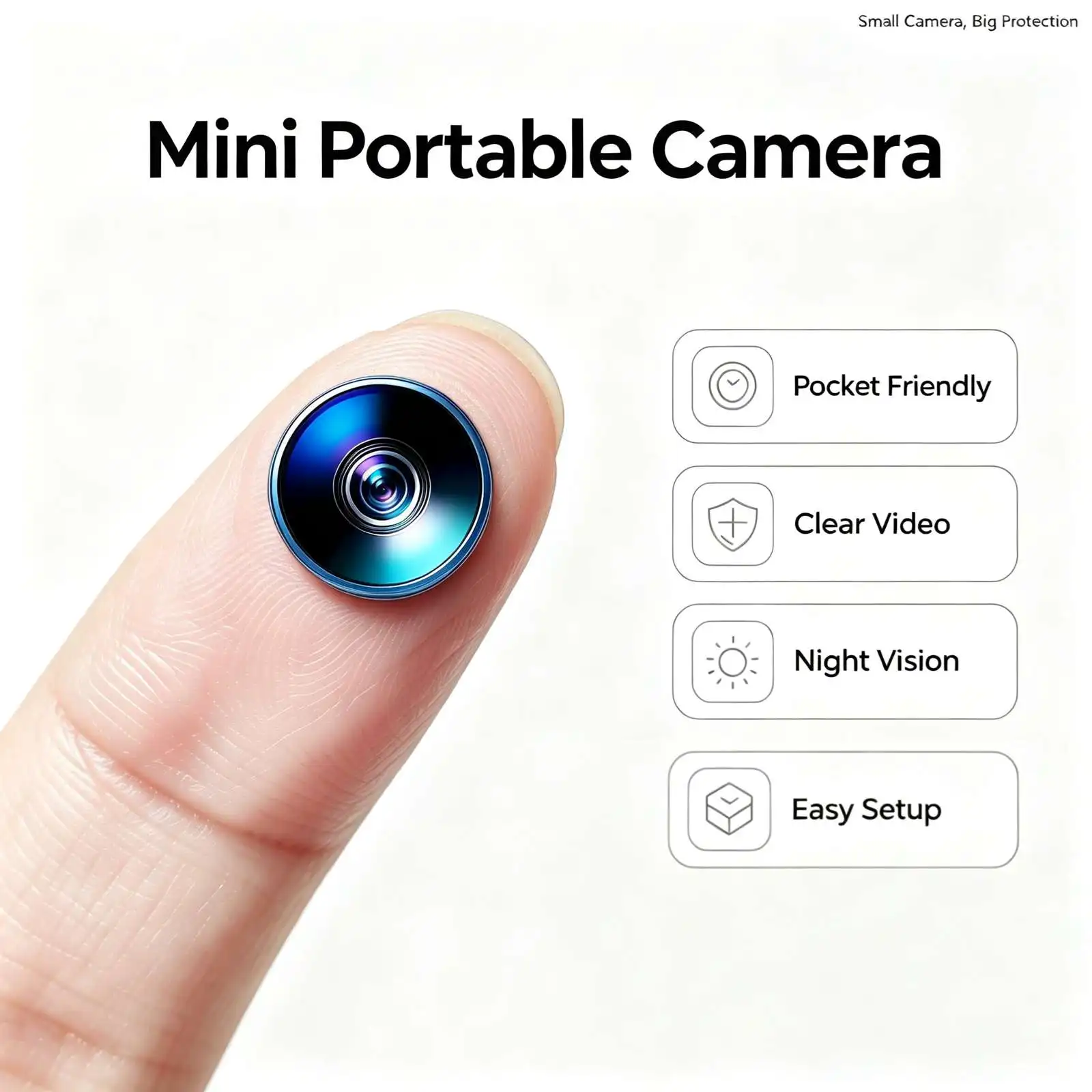 N2 Mini WiFi  Camera, 4K HD Small Nanny Cam with Infrared Night Vision, Smart Motion Detection Alert Push, Two‑Way Audio Intercom, Remote Phone Live View & Video Playback, TF Card & Cloud Storage, Multi‑User Sharing, Wireless Tiny Portable Surveillance Ca