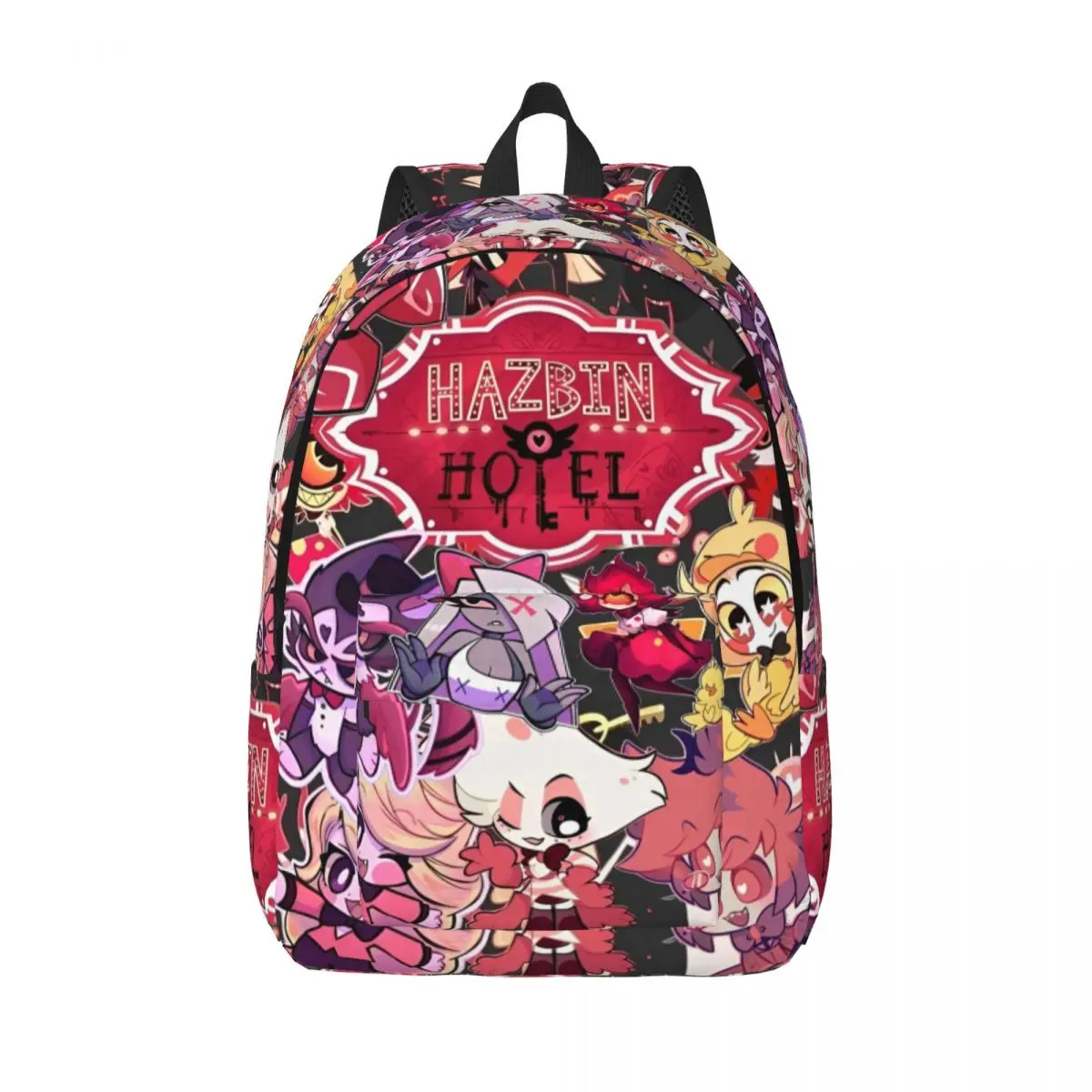 

Hell Hotel Backpack for Men Women Fashion High School Hiking Daypack Musical Black Comedy Laptop Computer Shoulder Bag Gift
