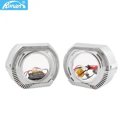 Ronan 3.0inch BM Sport LED Shrouds WY Square Guide Angel Eyes Car Styling DRL Halo Ring for Bi-xenon Bi-led Lens