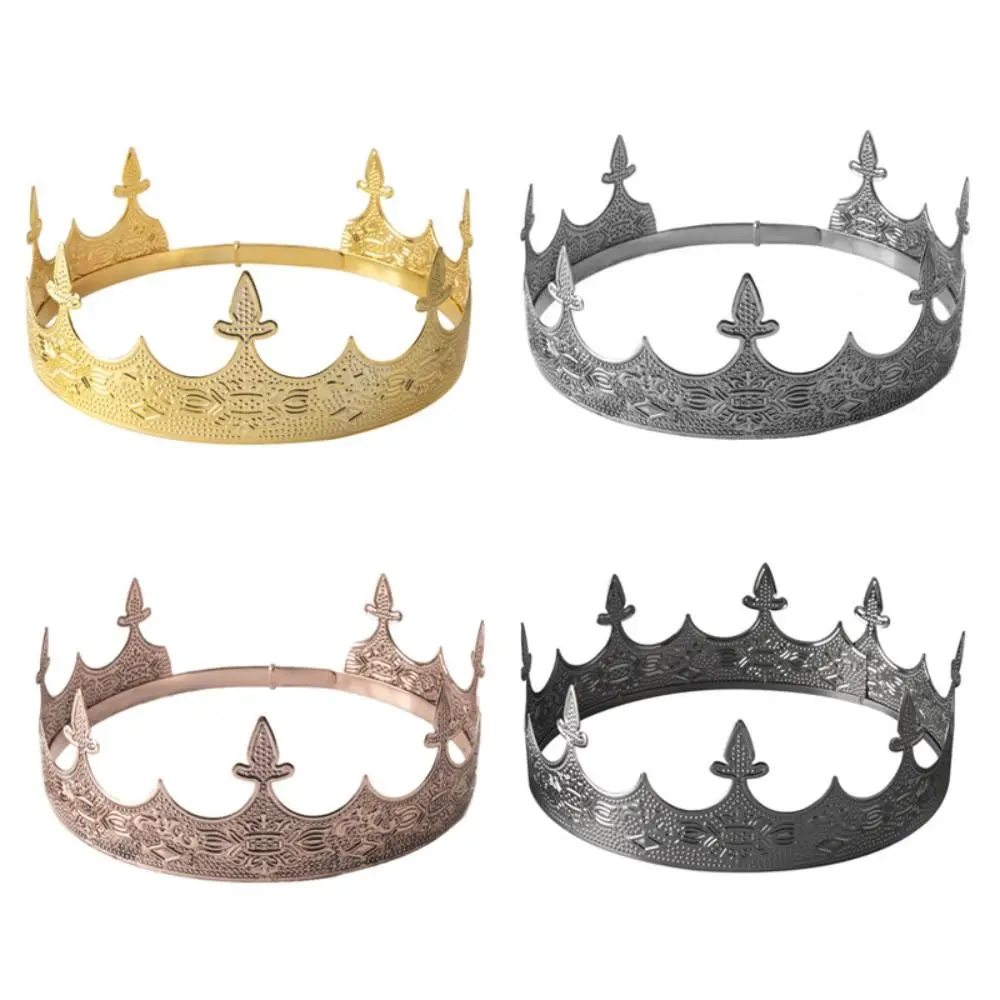 Temperamento bar mitzvah rei coroa ocidental bandana príncipe coroas acessórios para o cabelo argola redonda tiaras jóias de cabelo