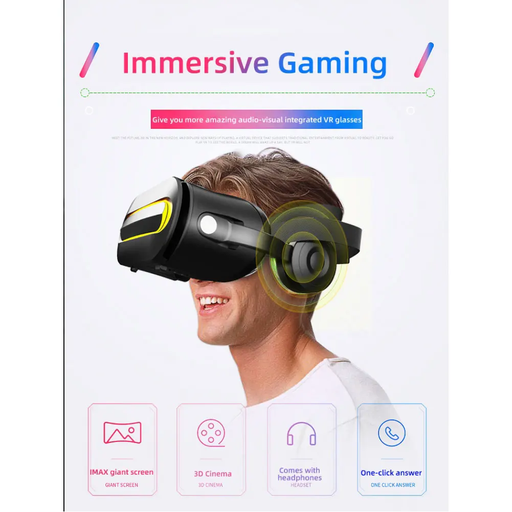 

Все в одном VR-очки J60 PARK Immersive HD Movie Интеллектуальные VR-очки с креплением на голову для мобильного телефона Наслаждайтесь деталями 3D-игр