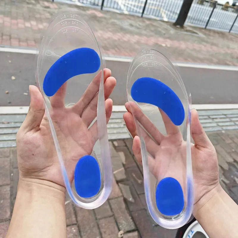 Silicon Flat Foot Correction Insole Soft Foot Arch Support Orthopedic Insoles Shock Absorption Plantar Fasciitis Relief Shoe Pad