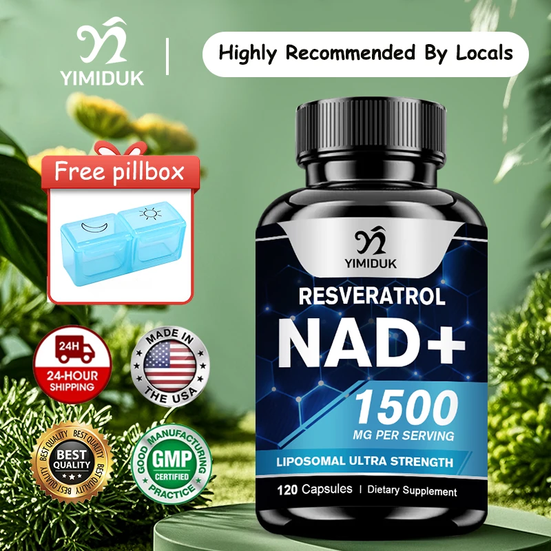 

NAD+ Supplement, 300 Mg Resveratrol, Supports Healthy Brain Function, Muscle Vitality, Heart Function