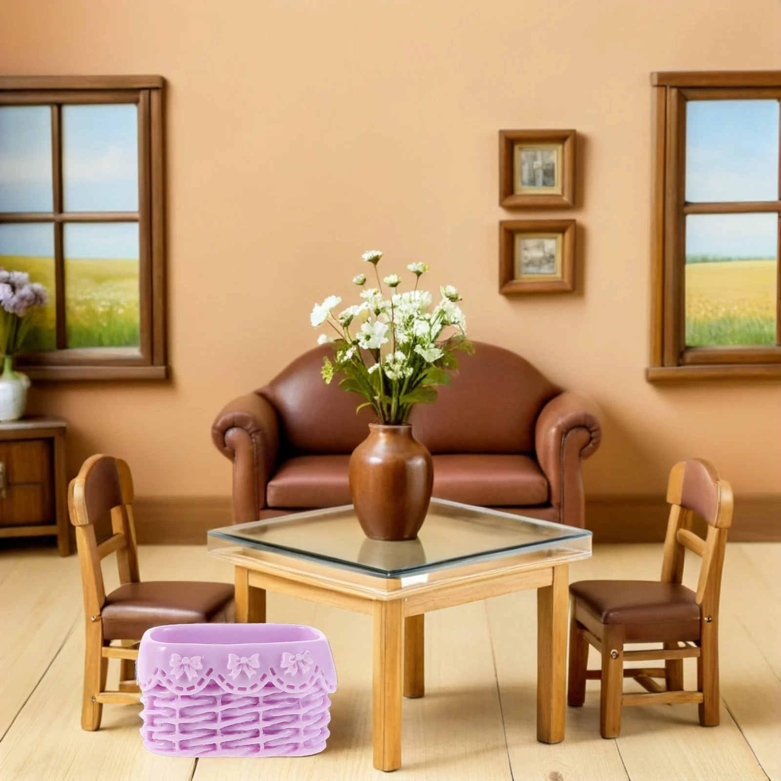 

18Pcs Miniature Imitation Rattan Basket Woven Storage Basket Kitchen Accessories Fairy Garden Bread Fruit Container