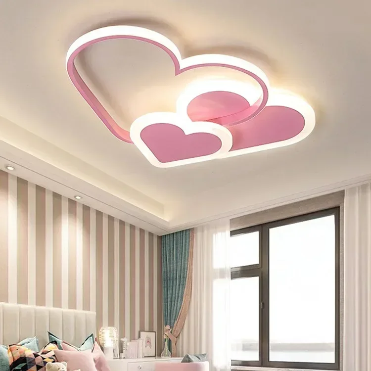 Imagem -04 - Modern Led Teto Luz para Crianças Meninas Quarto Quartos Sala de Estudo Coração-shaped Luzes Decoração